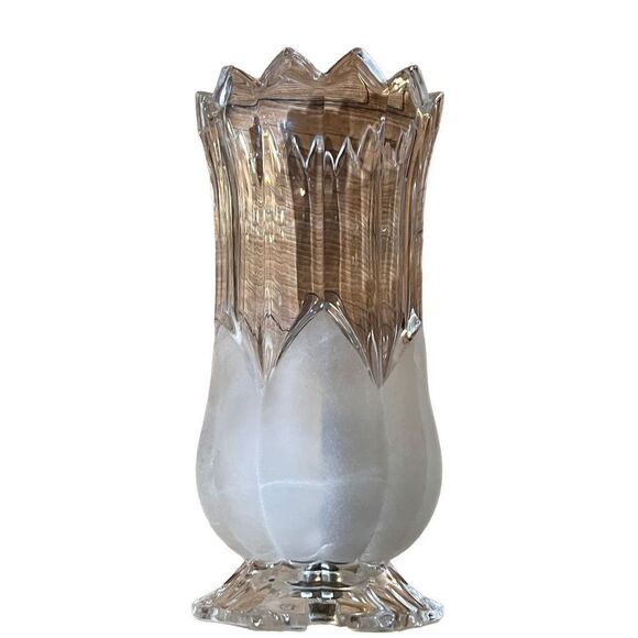 Vintage 1980/90s Frosted Crystal Tulip Art Nouveau Table/Side Lamp Light - Picture 6 of 11